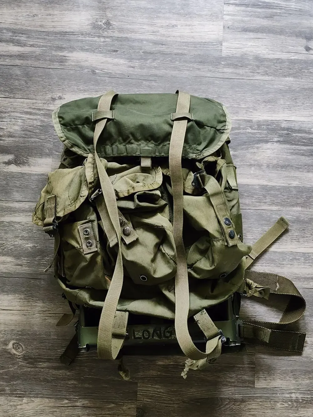 Vintage US Army Field Pack Combat LC-1 Medium Alice Backpack Metal Frame & Strap